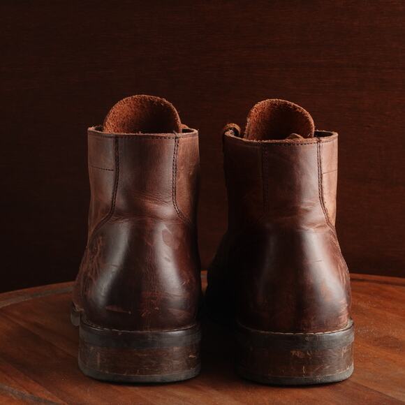 Rhodes Boots Mens SZ 10 Brown Dean Plain Toe Leather Ankle Heritage Classic READ main image 6